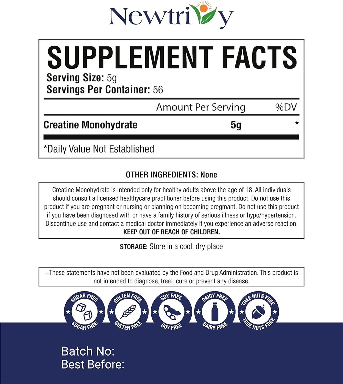 Creatine Monohydrate 280g – Unflavored, Kosher, Non-GMO for Enhanced Performance
