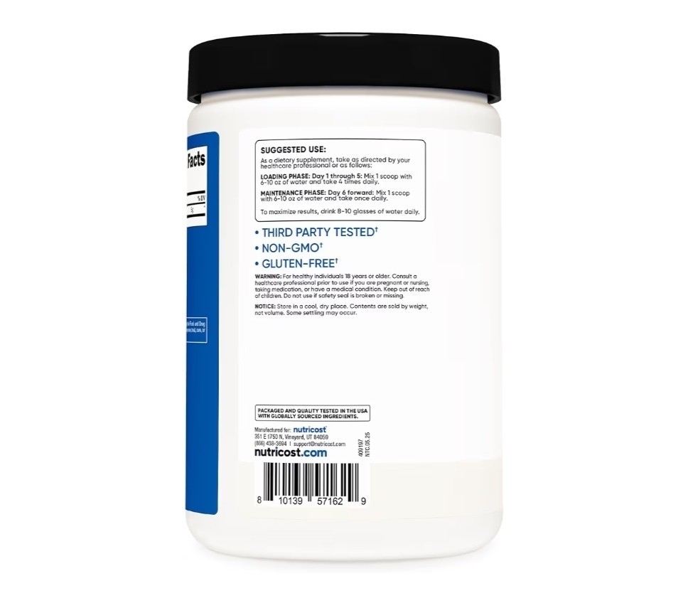 Nutricost Creatine Monohydrate 300 G Powder 60servings – EXP 07/2028