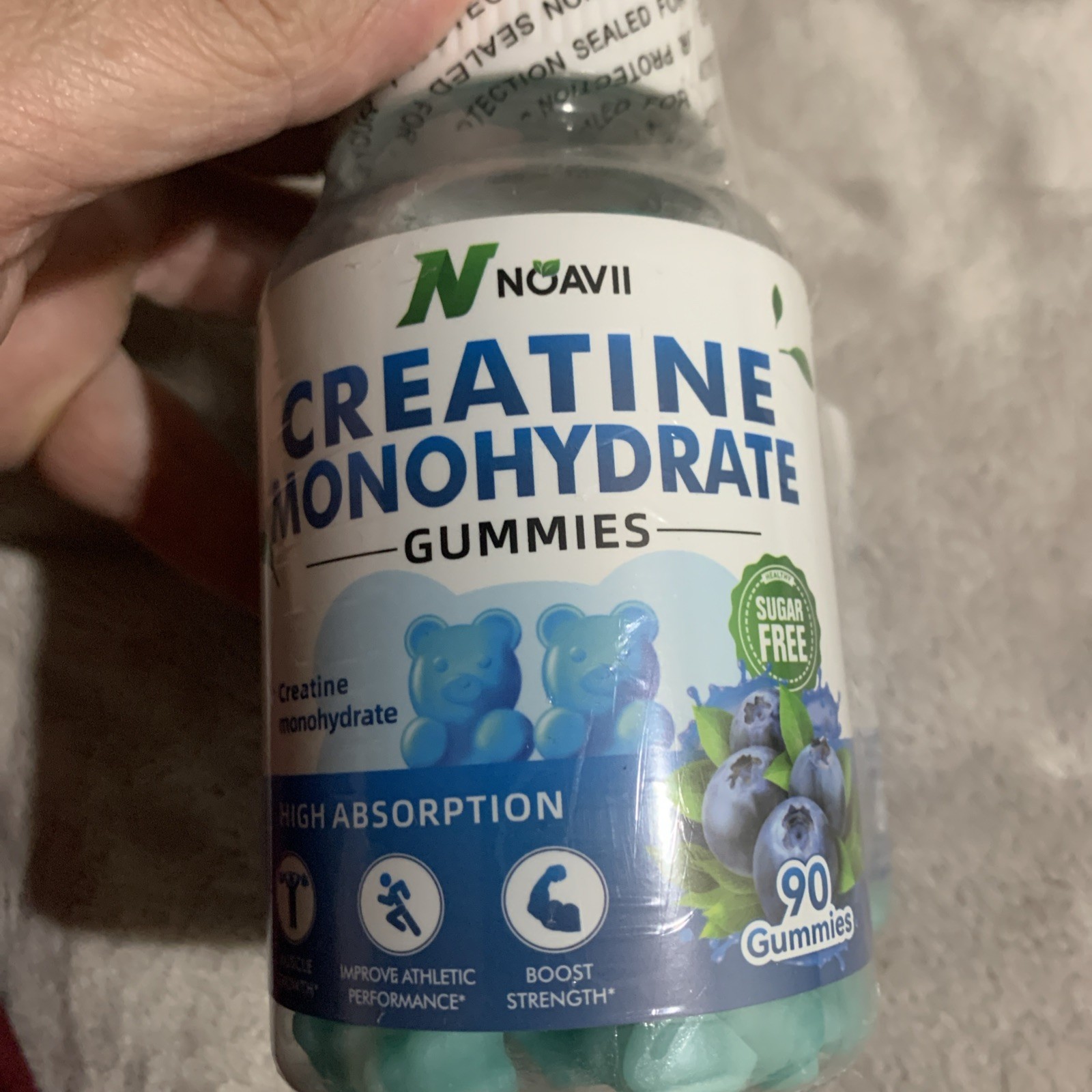 Noavii Creatine Monohydrate Blueberry Gummies SugarFree 90 Gummies X2 EXP 11/26