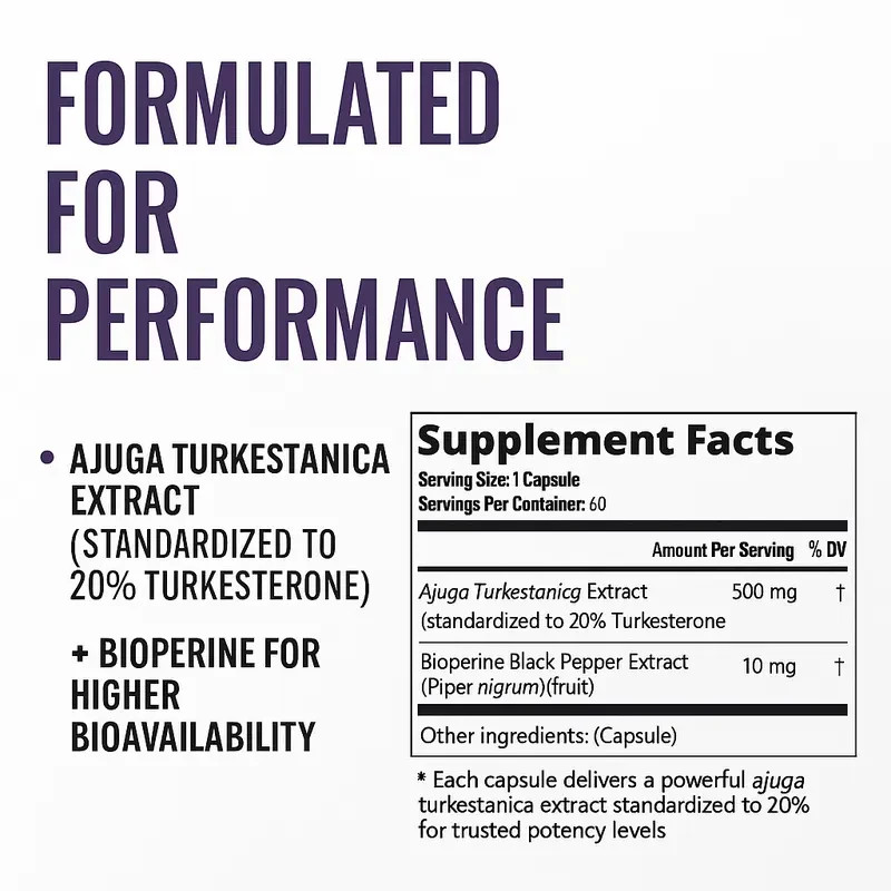 RAW Nutrition Turkesterone Complex Natural Lean Muscle Builder 500mg 60 Capsules