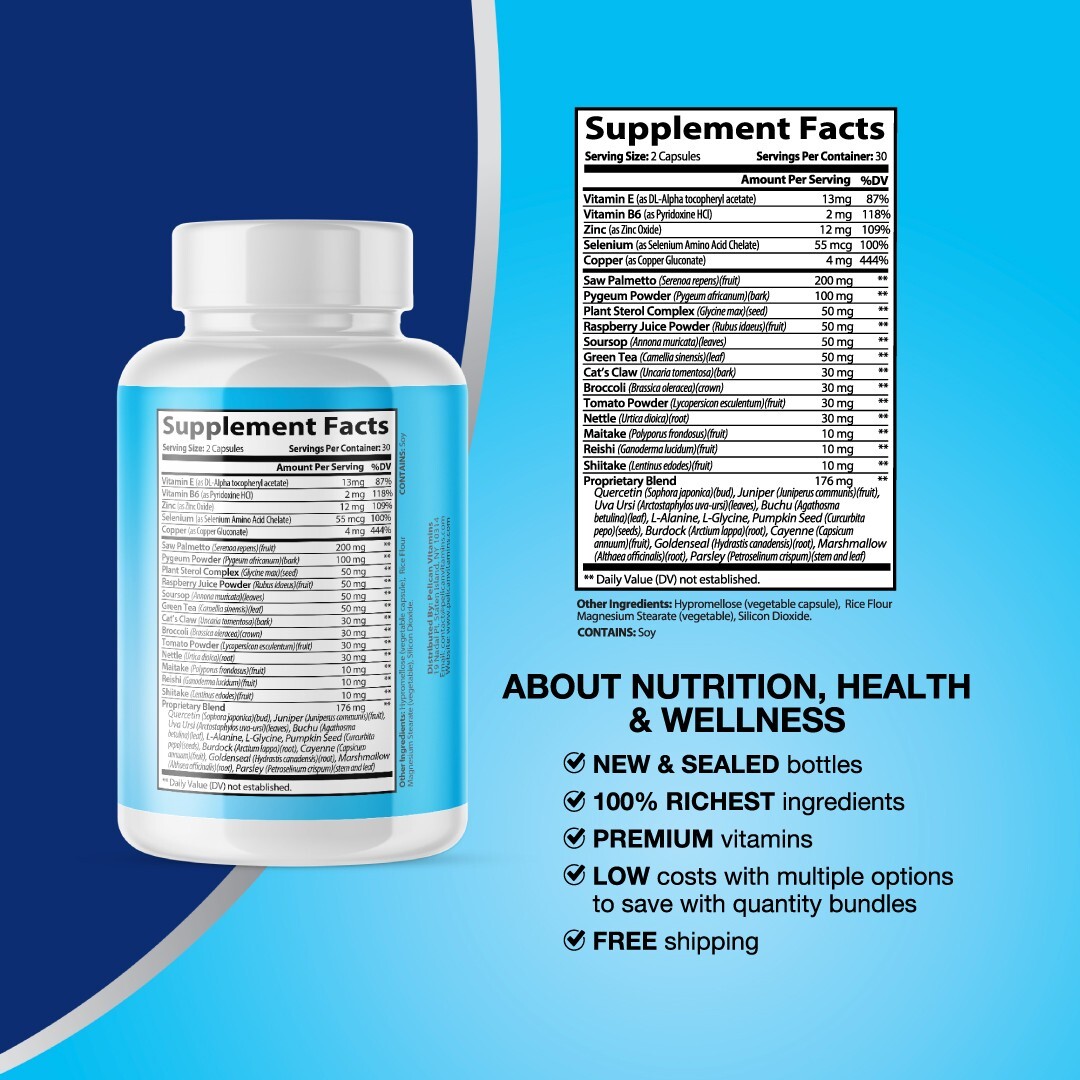 Prosta Plex – Prostate Support- 2 Bottles- 120 Capsules