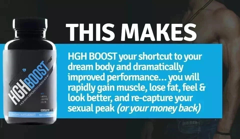 HGH BOOST Human Growth Hormone Muscle build Lean Fat Burn Sex, Free Shipping