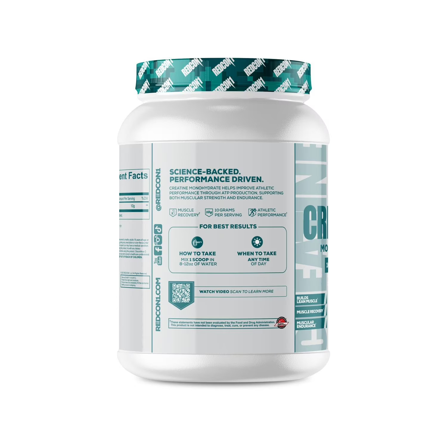 Redcon1 Creatine Monohydrate 100 Servings, Unflavored, 35.27 oz. FREE SHIP!!!