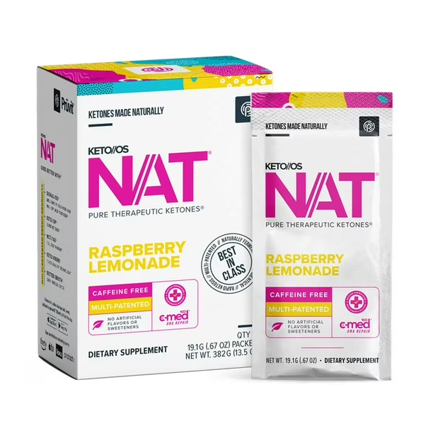 PRUVIT Keto OS NAT RASPBERRY LEMONADE CAFFEINE FREE 20 Pack Sealed Free Ship