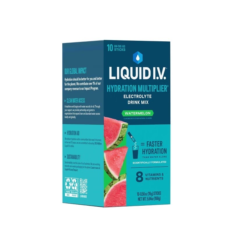 Liquid I.V. Hydration Multiplier Vegan Electrolyte Powder Watermelon 0.56oz