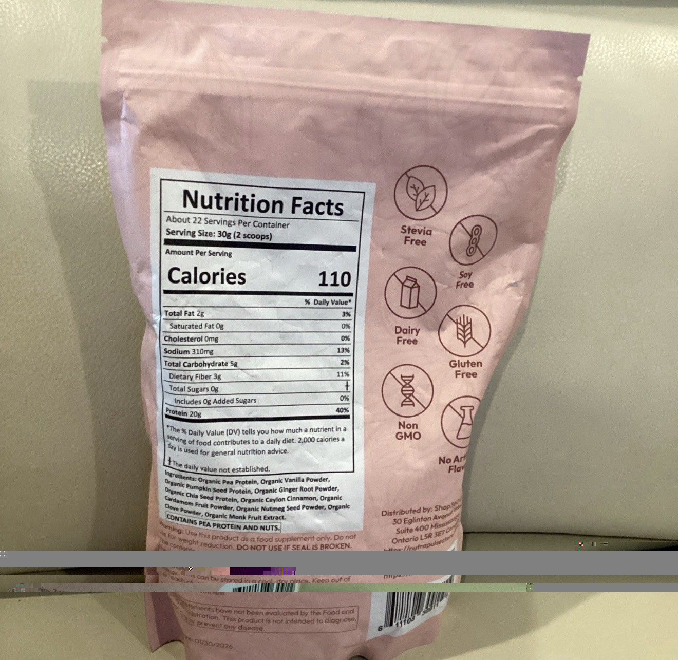 Nutra Pulse Plant Based Protein Powder Vanilla Chai. 23.7oz