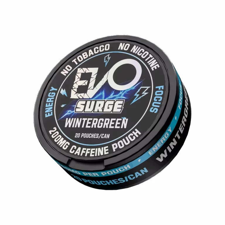 EVO Surge 200mg Caffeine Pouches – 5 Pack (20 Count/Can) – WINTERGREEN