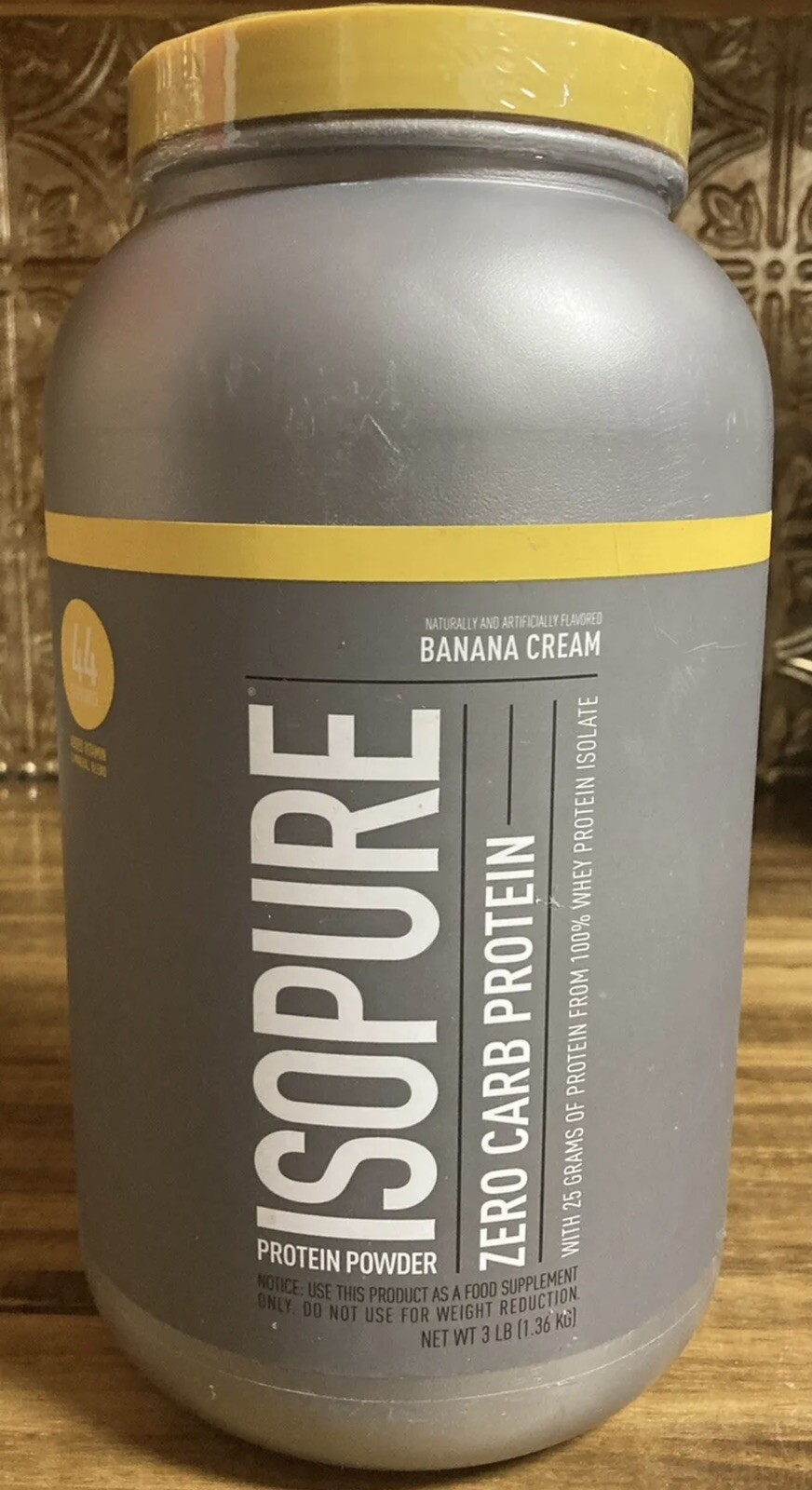 Isopure Banana Cream Zero Carb Protein Powder 3 lb (1.36 kg) 44 Servings