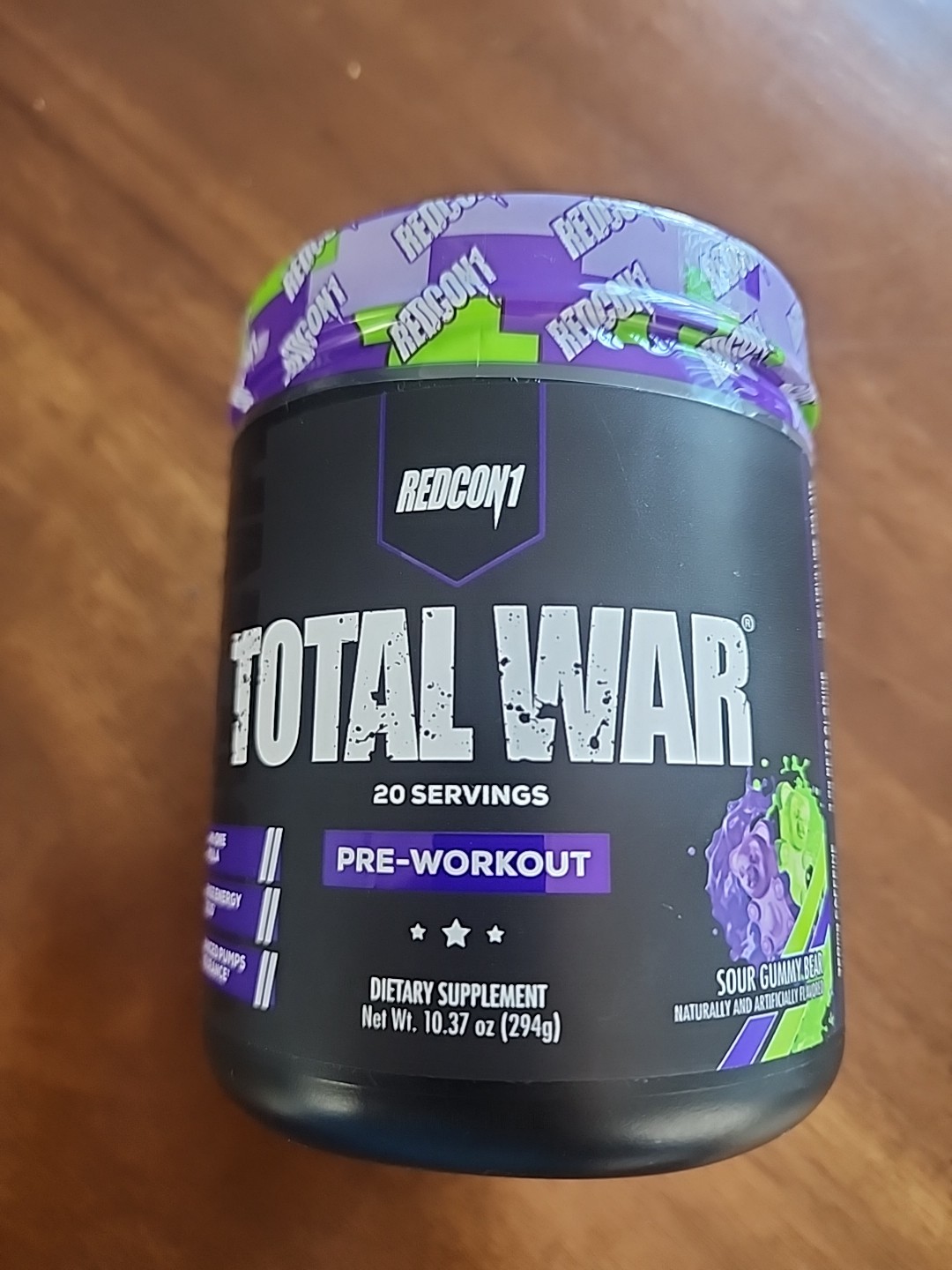 REDCON1 TOTAL WAR, Pre workout, Sour Gummy Bear, 20 Servings BB 04/2028 & UP