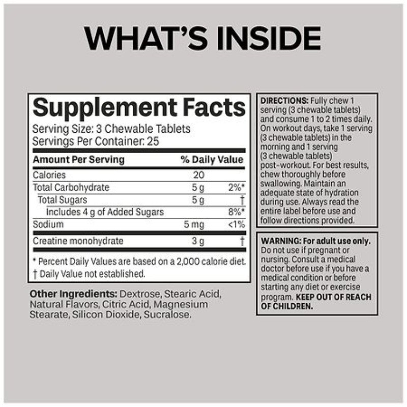 Creatine Chews, Tablets Paradise Punch 75.0 ea
