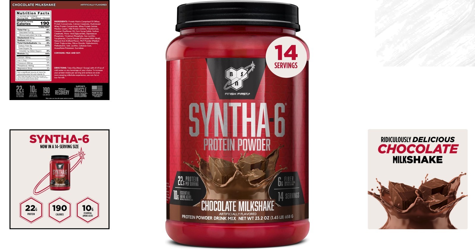 SYNTHA-6 Protein Powder – 22g Protein, 6g Fiber, Anytime Muscle Recovery