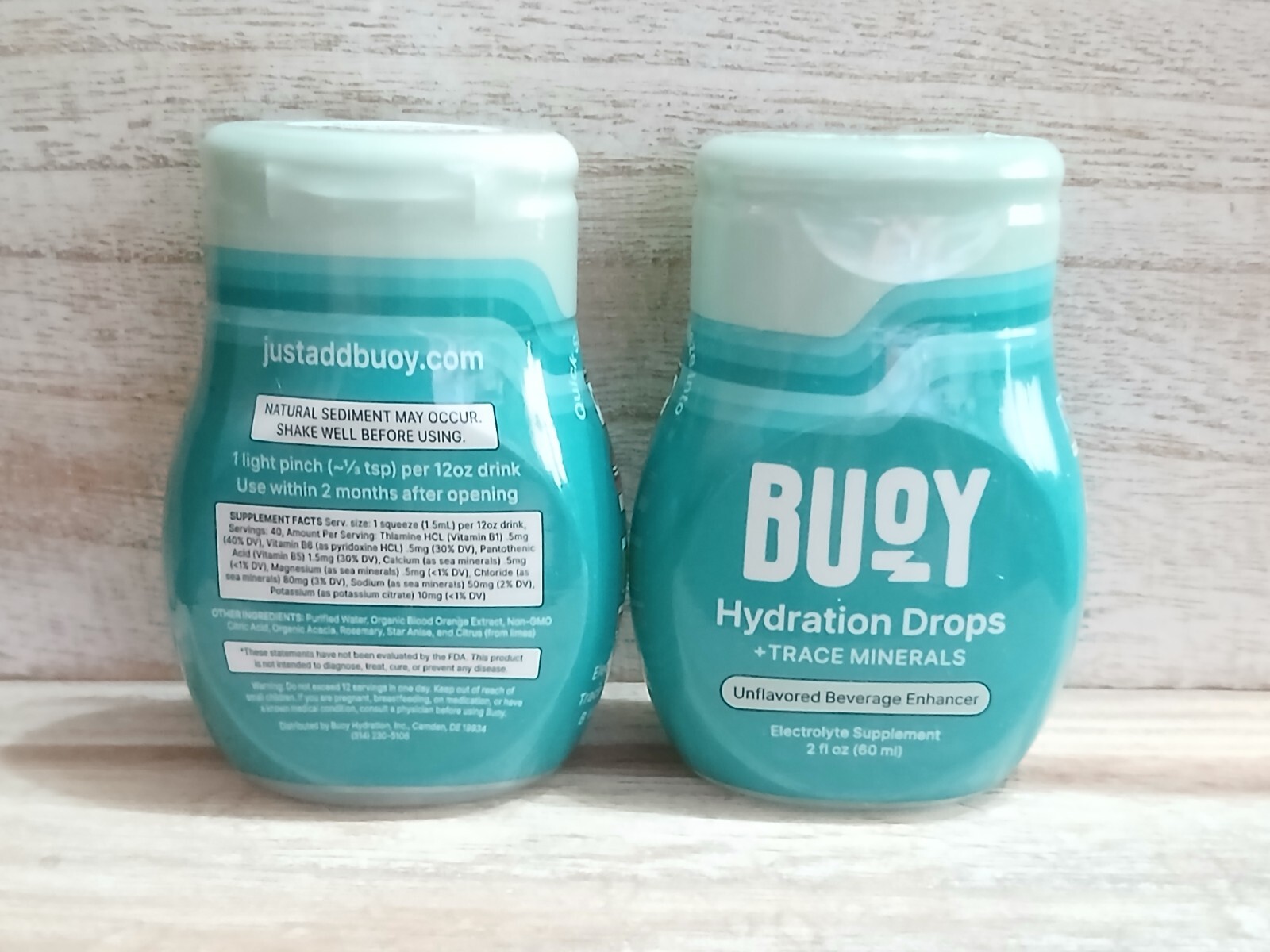 Buoy Hydration Drops + Trace Minerals, Unflavored 2 fl oz 2 pack