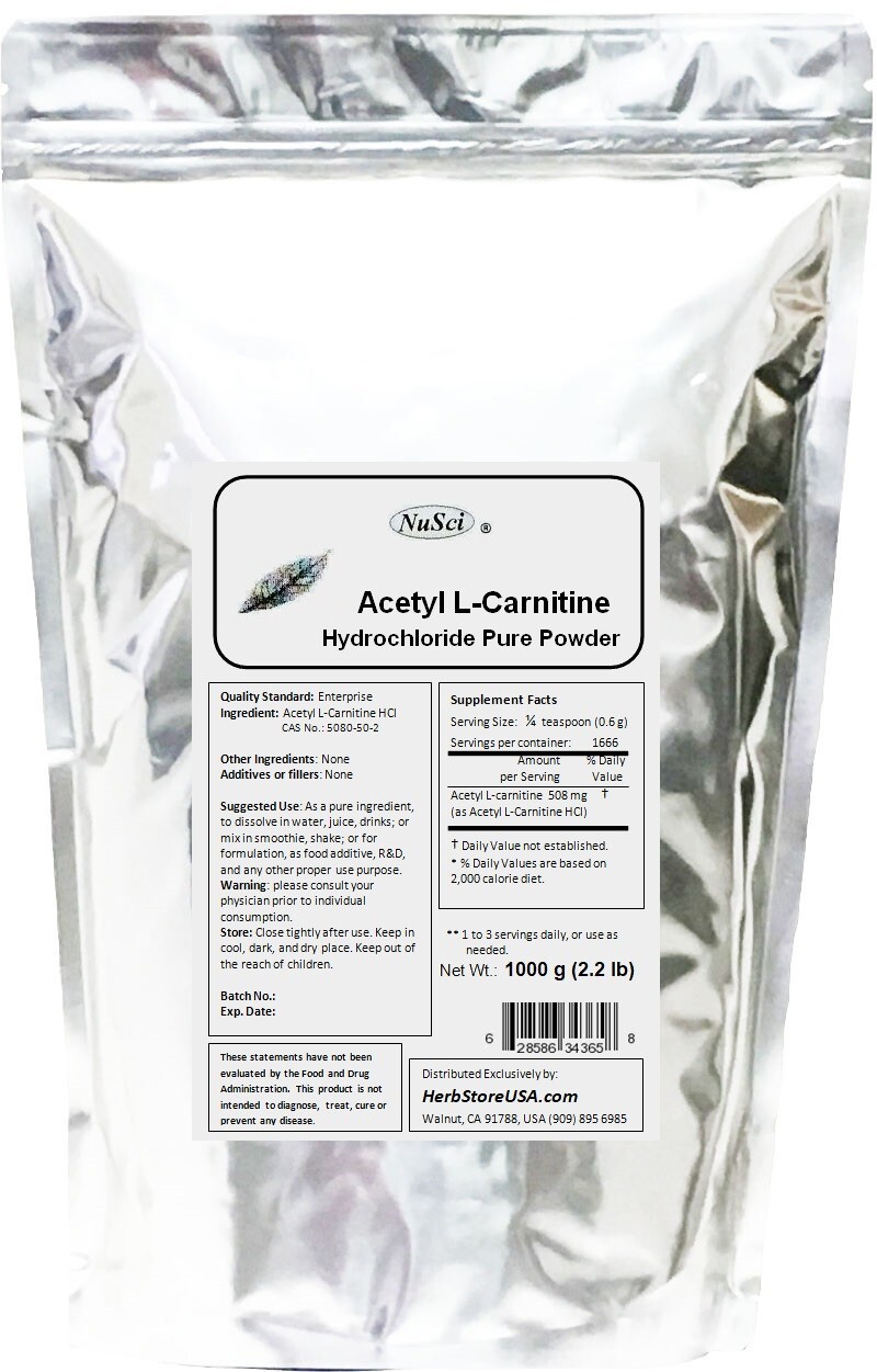 NuSci Pure 2000g (4.4LB) Acetyl L-Carnitine Powder ALC Bulk