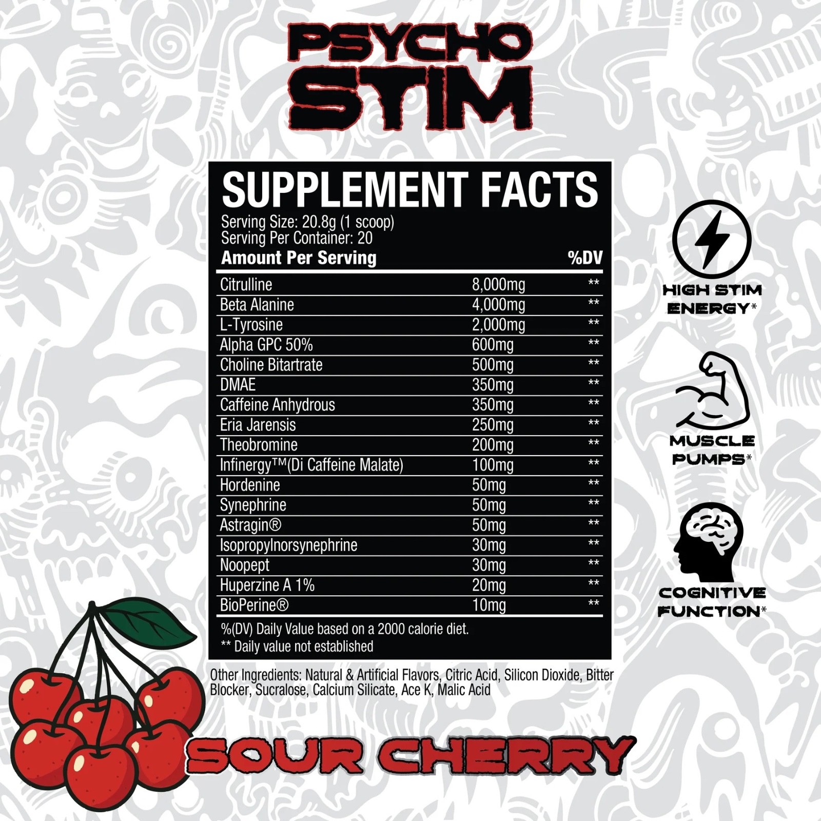 PSYCHO STIM HIGH STIM PRE-WORKOUT – SOUR CHERRY