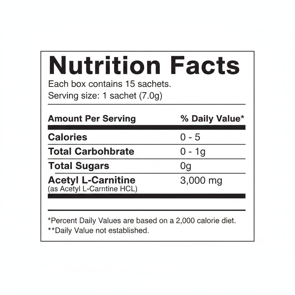 L-carnitine Powder Granules sticks sachets 3000 15 Pack to GO