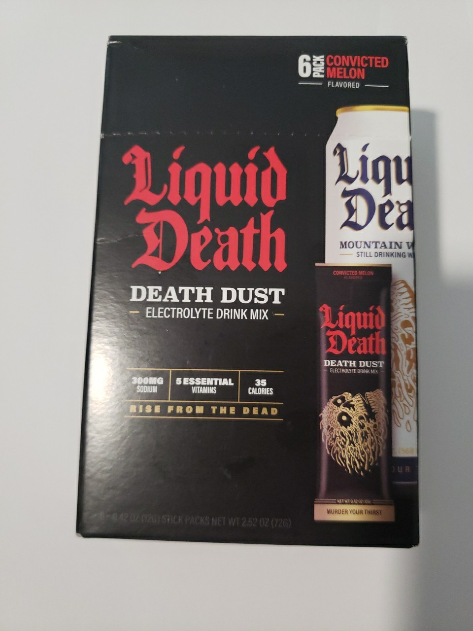Liquid Death Electrolyte Dust Hydration Powder Murder Your Thirst Convicted Melo