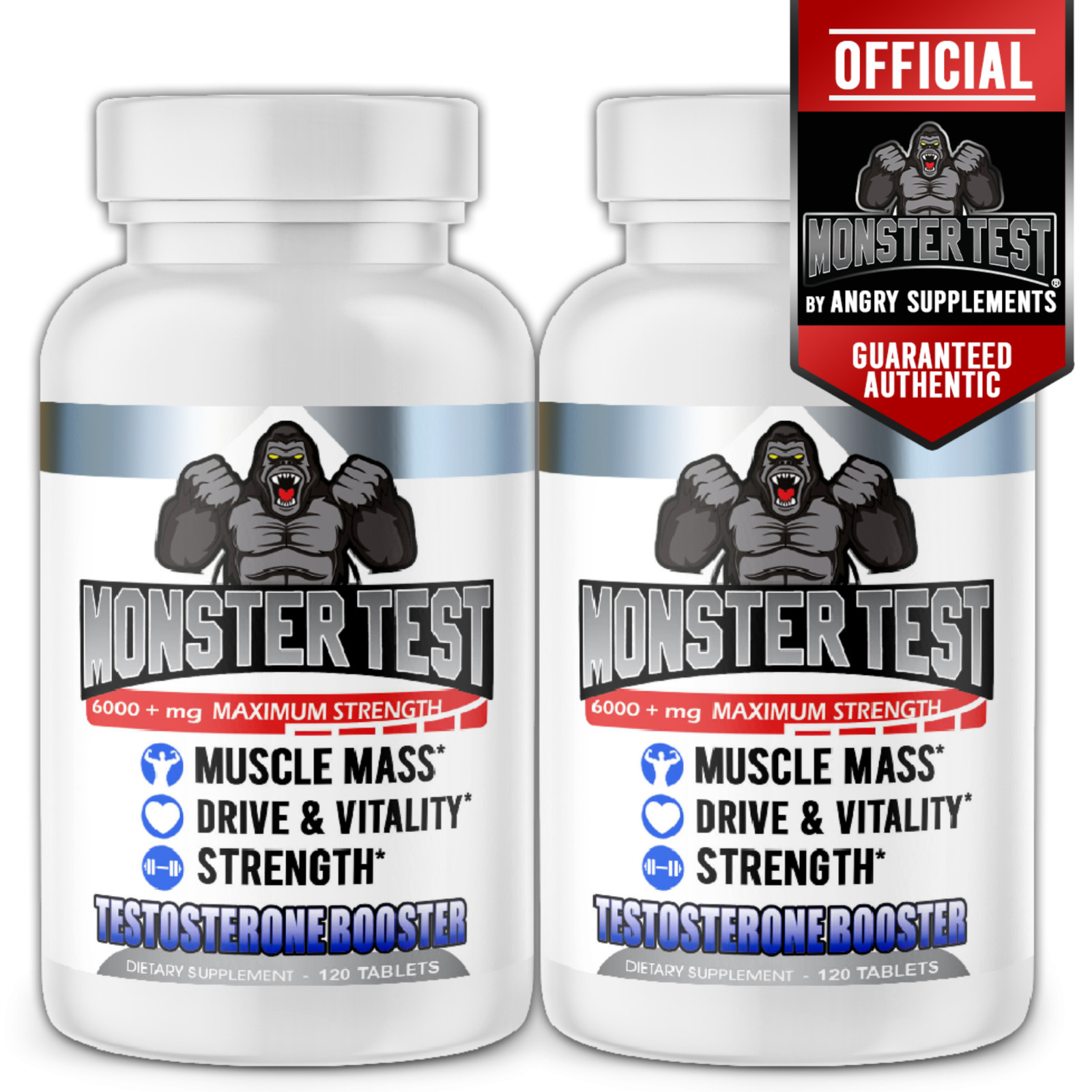 Monster Test 120ct Tablets, Testosteron Booster for Men Testosterona Pills 240CT