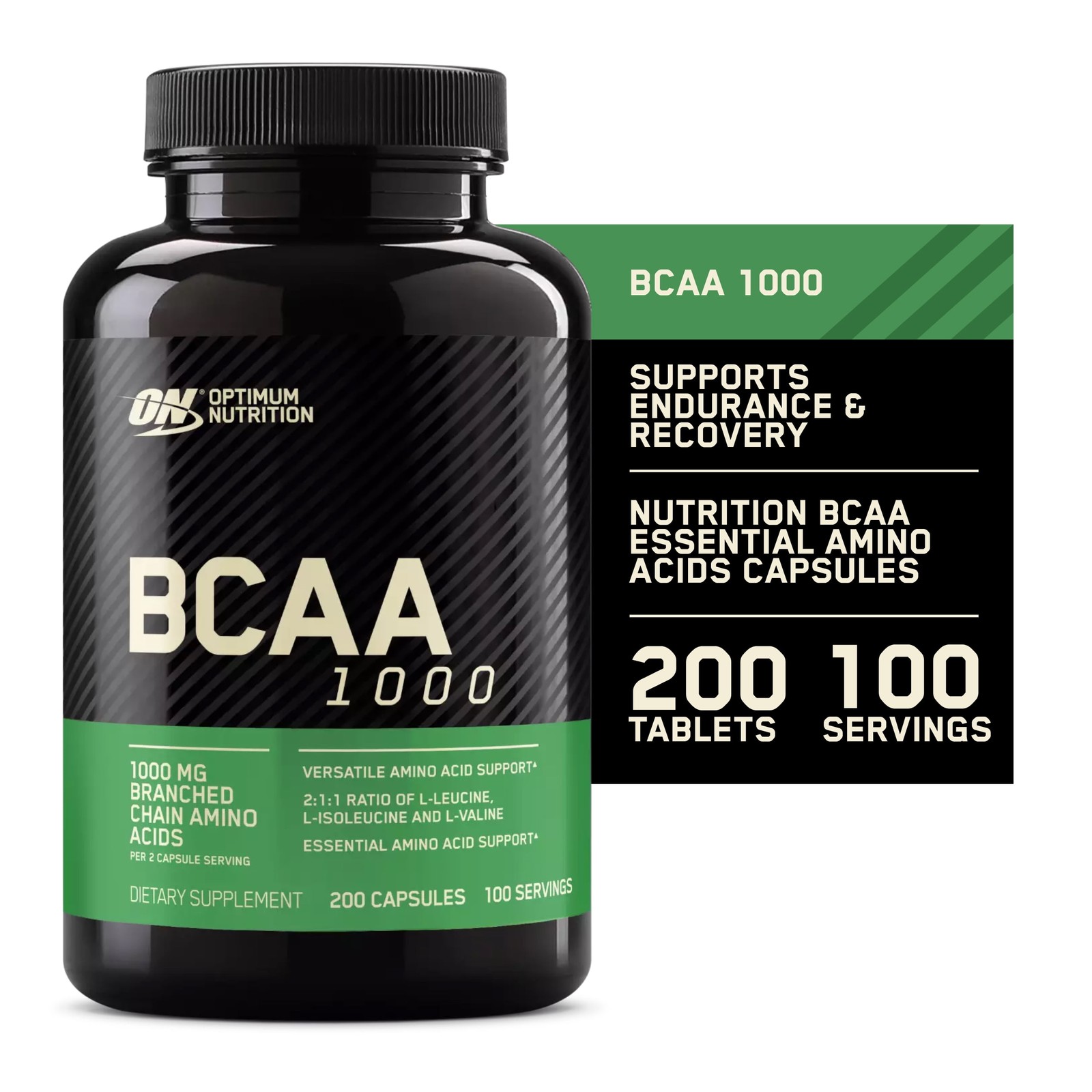 Instantized BCAA Capsules, 1000Mg, 400 Count, 200 Servings