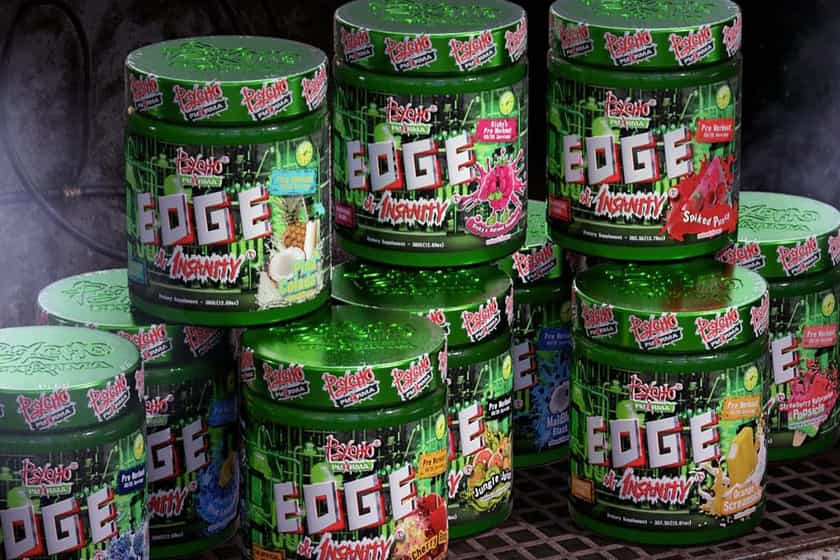 PSYCHO PHARMA EDGE OF INSANITY Pre Workout Energy Focus Endurance 25 Servings