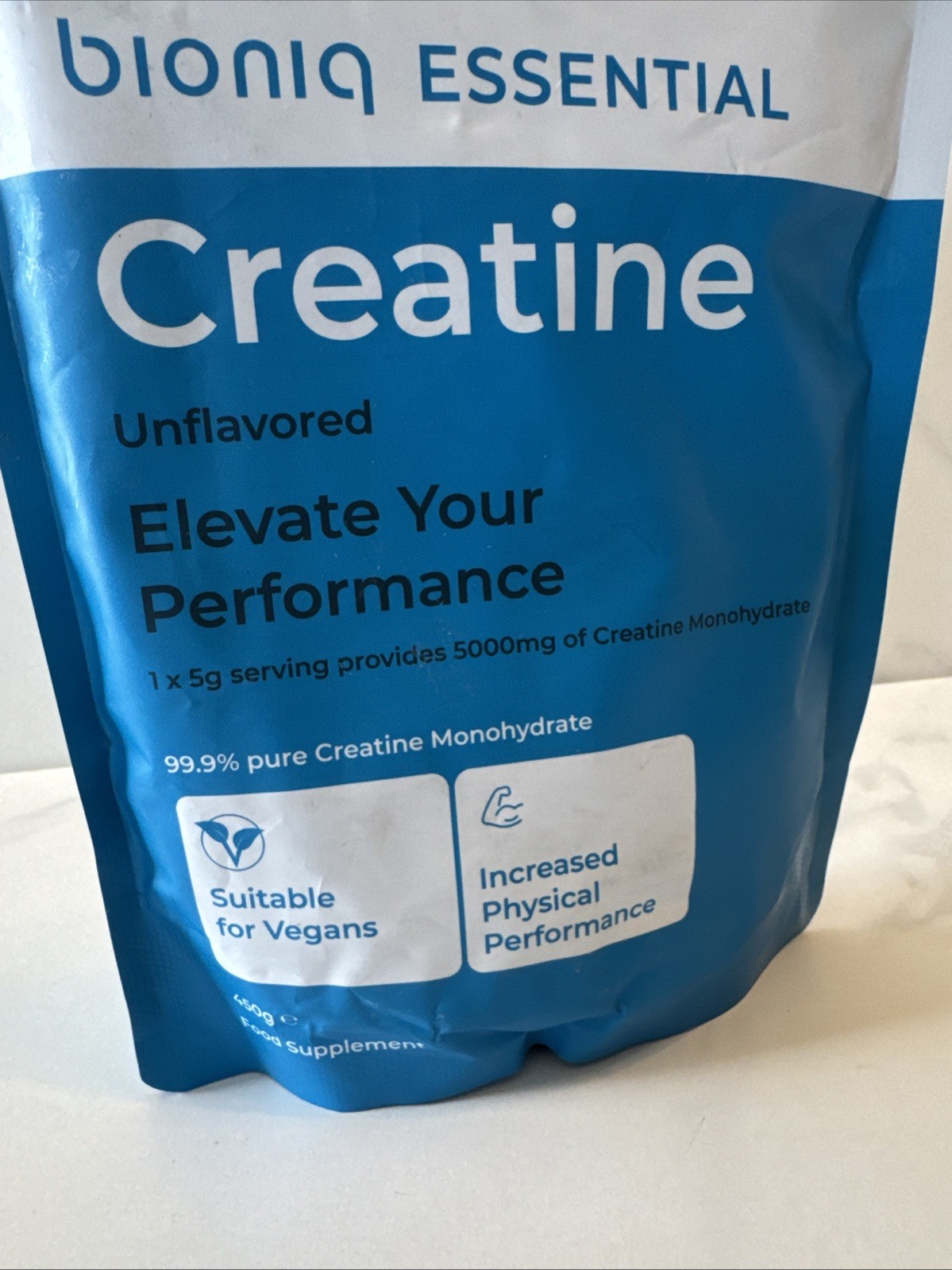 Bioniq Essential CREATINE Unflavored Food Supplement Powder 450g. Exp 02/2027.