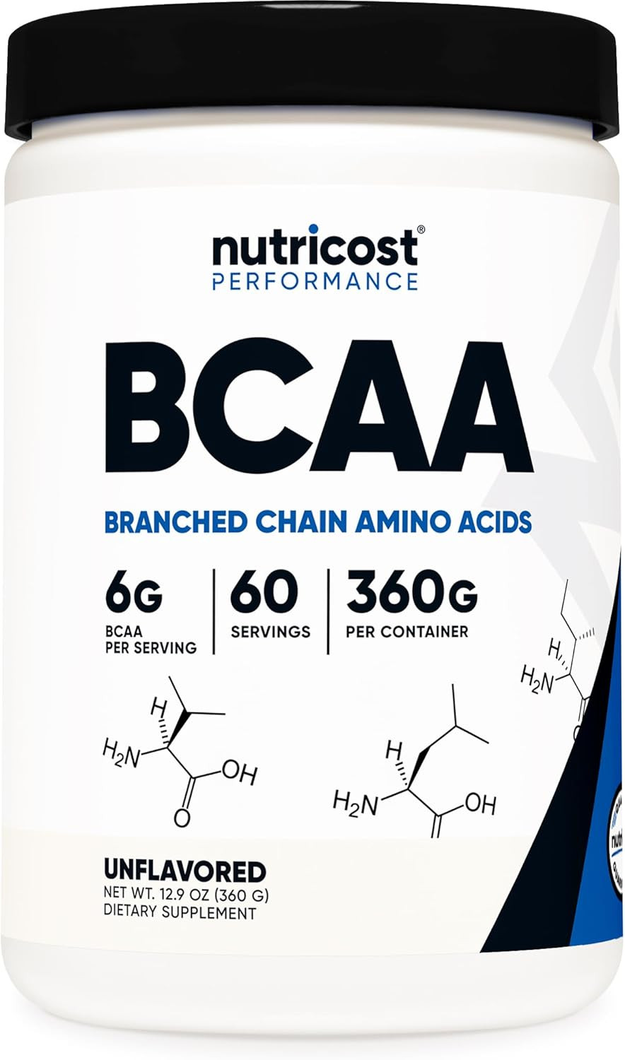 BCAA Powder 2:1:1 (Unflavored, 60 Servings) – Vegetarian, Non-Gmo, Gluten Free,