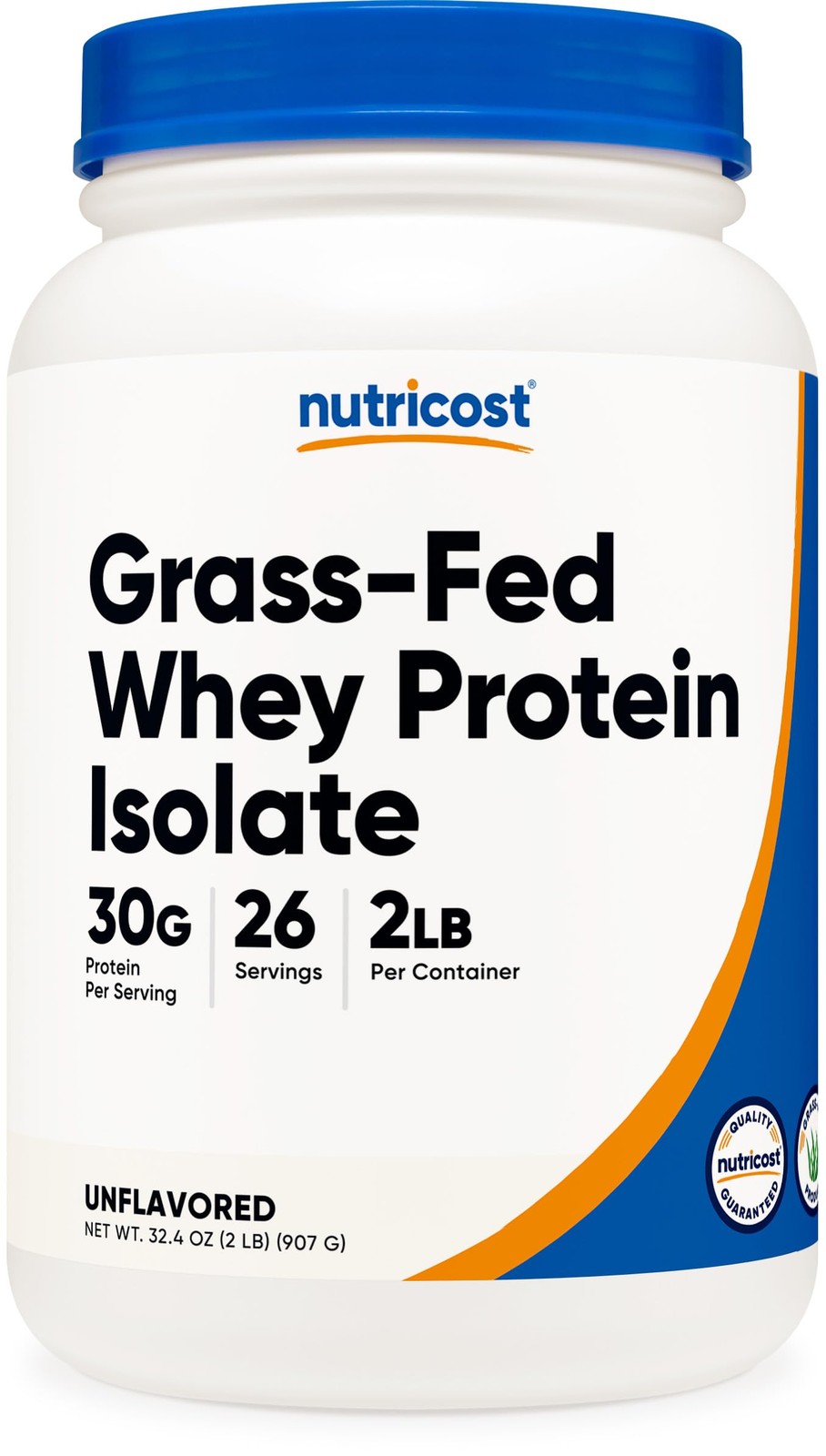 Nutricost Grass-Fed Whey Protein Isolate 2 Pound (Pack of 1), Chocolate