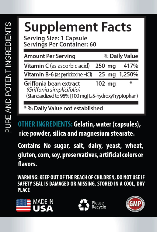 5 Htp Griffonia Seeds Powder – L-5-HTP 377mg – Serotonin Booster – 3 Bottles