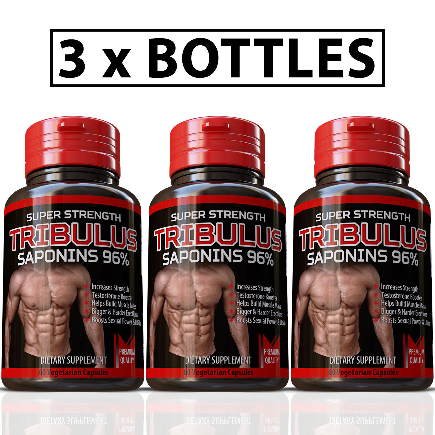 180 TRIBULUS TERRESTRIS STRONGEST EXTRACT PILLS TESTOSTERONE 96% SAPONINS 7500mg