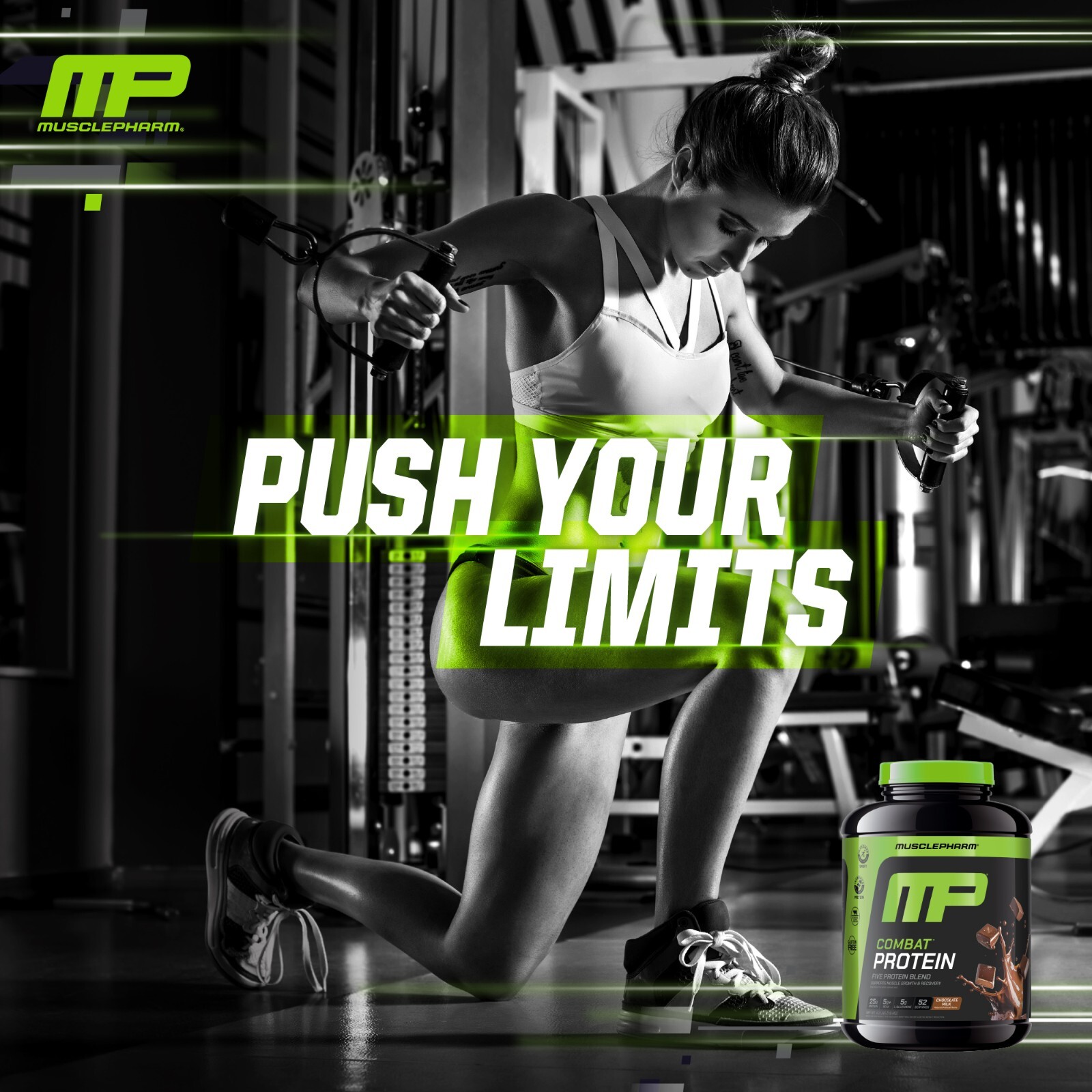 MusclePharm Combat Protein Powder – 4 lb, 52 Servings, Chocolate Milk