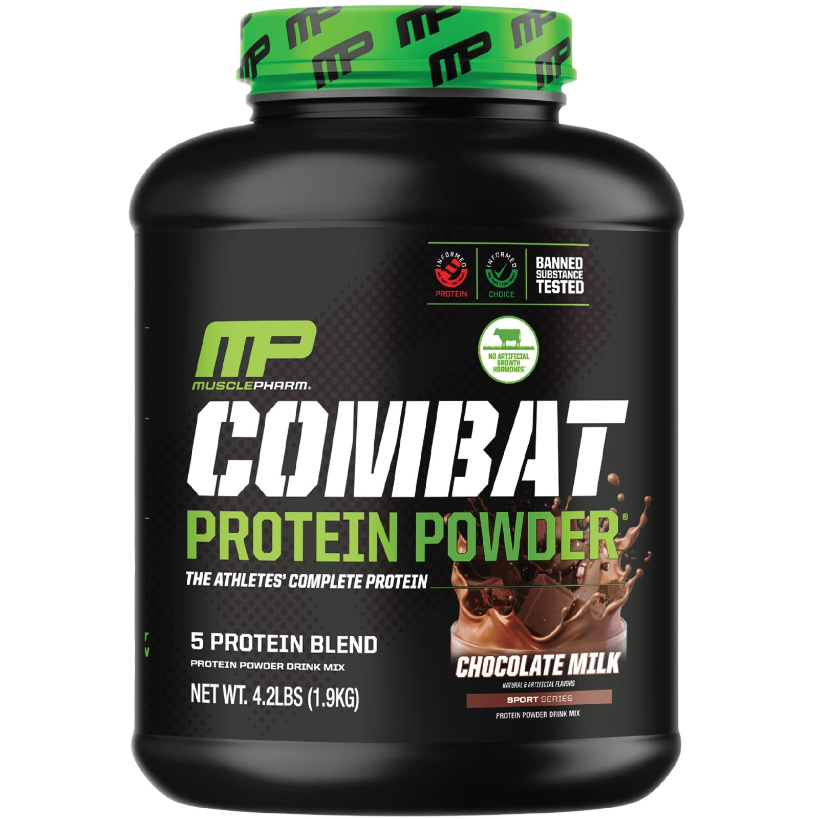 MusclePharm Combat Protein Powder – 4 lb, 52 Servings, Chocolate Milk