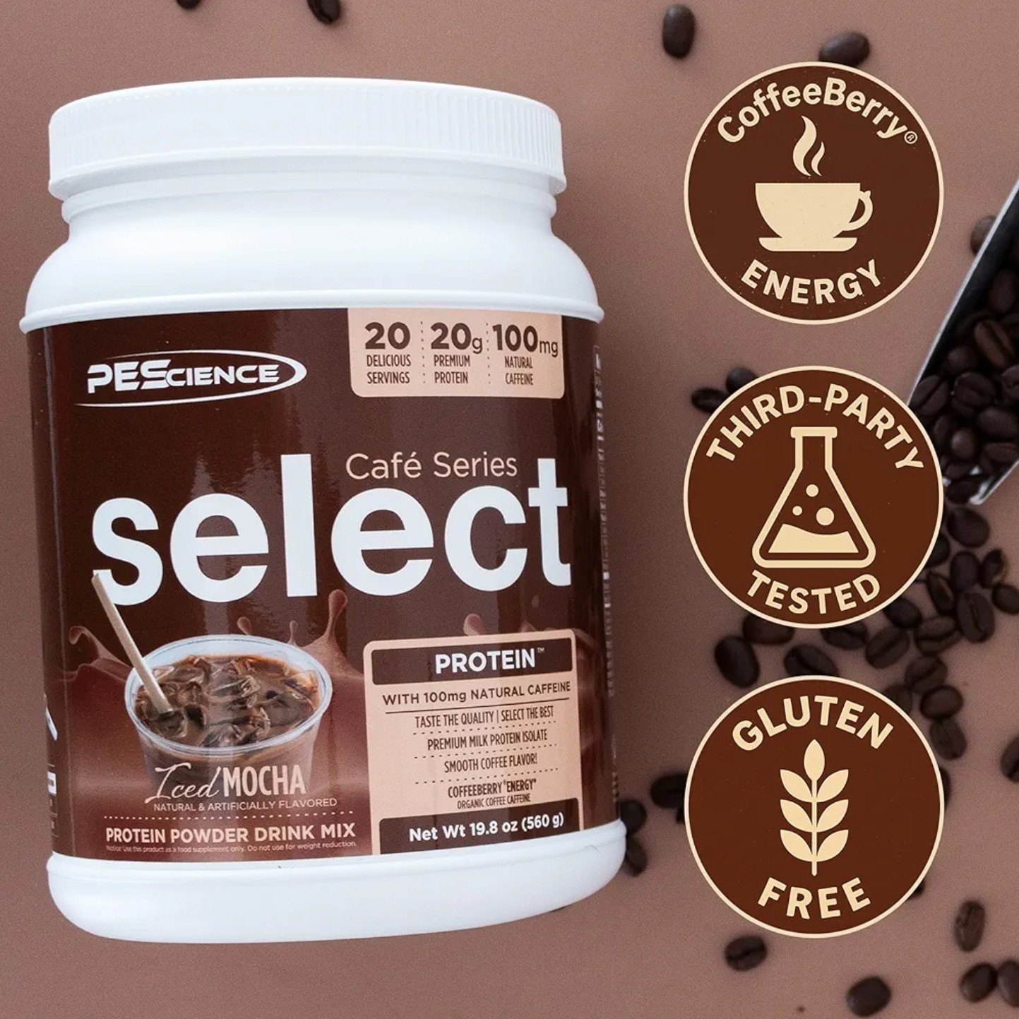 PESCIENCE SELECT PROTEIN Café Series 1.4 lb (20 Serv) Carmel Mach BEST BY 11/26