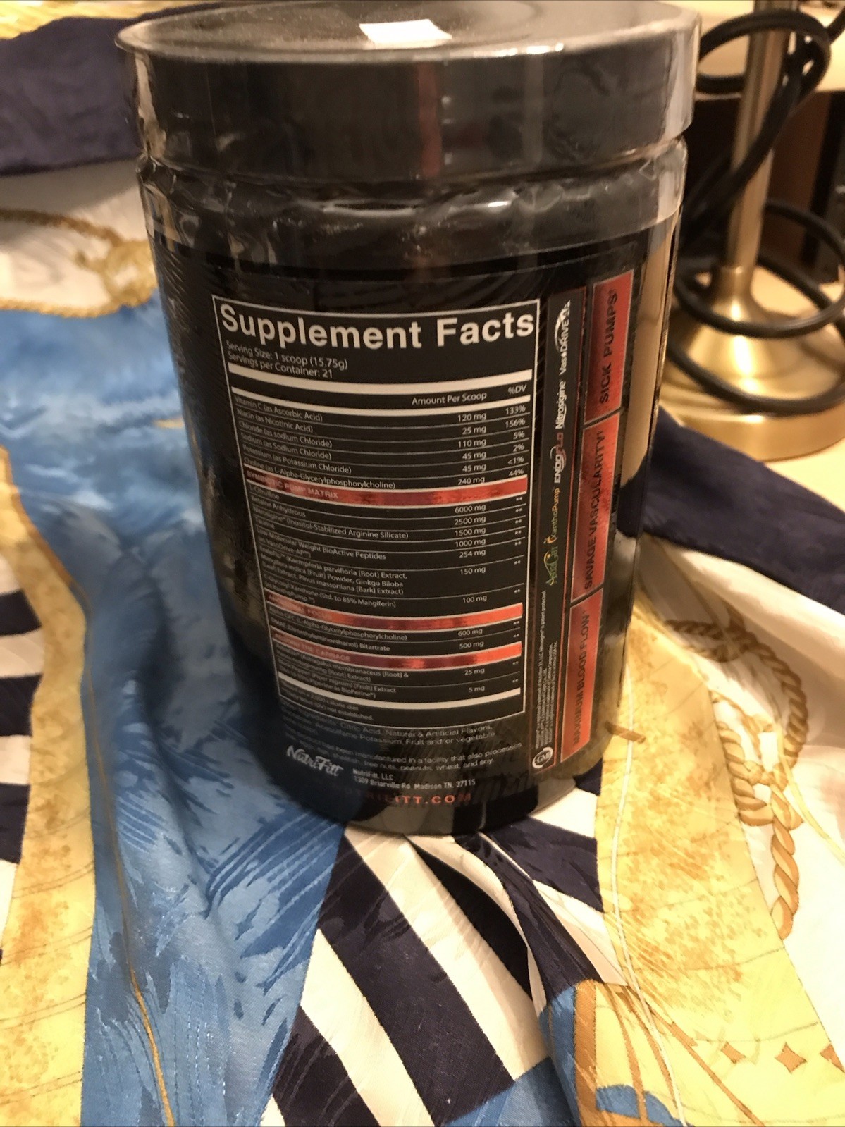 Nutri Fitt Dietary Supplement Powder Non Stim Carnage Pump 21 Servings