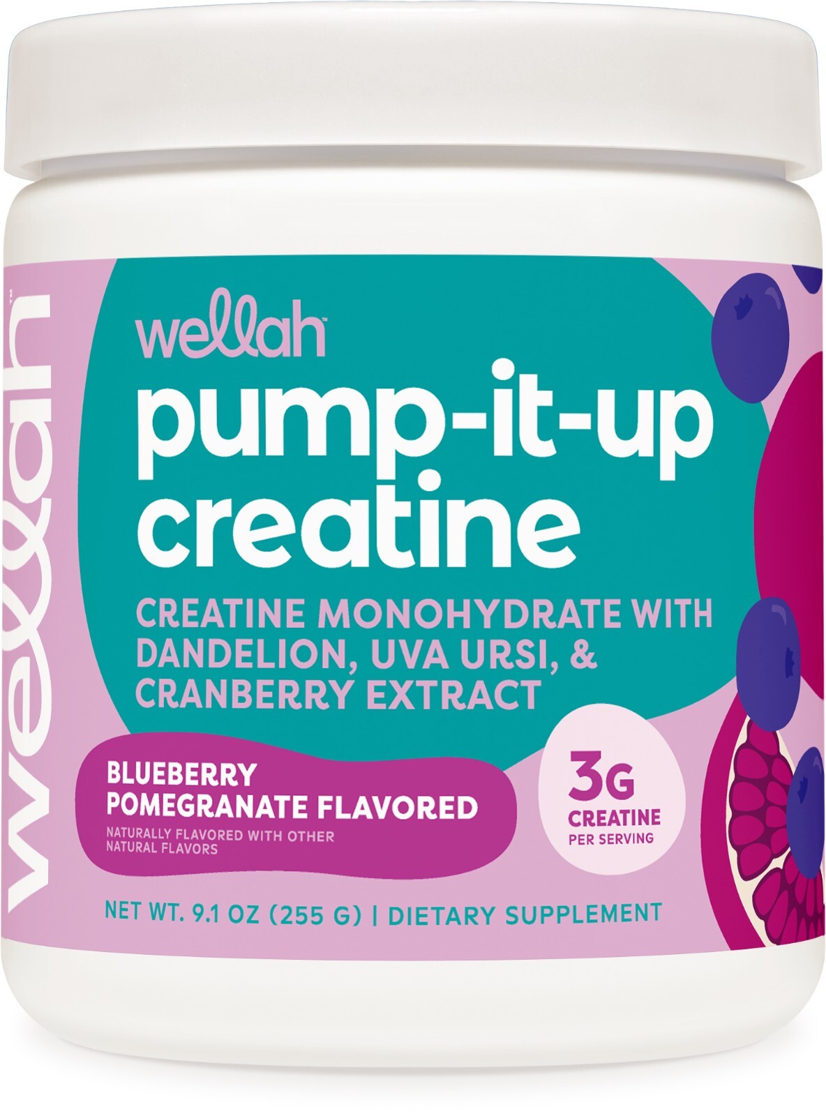 Wellah Pump-It-Up Creatine (50 Servings, Blueberry Pomegranate)