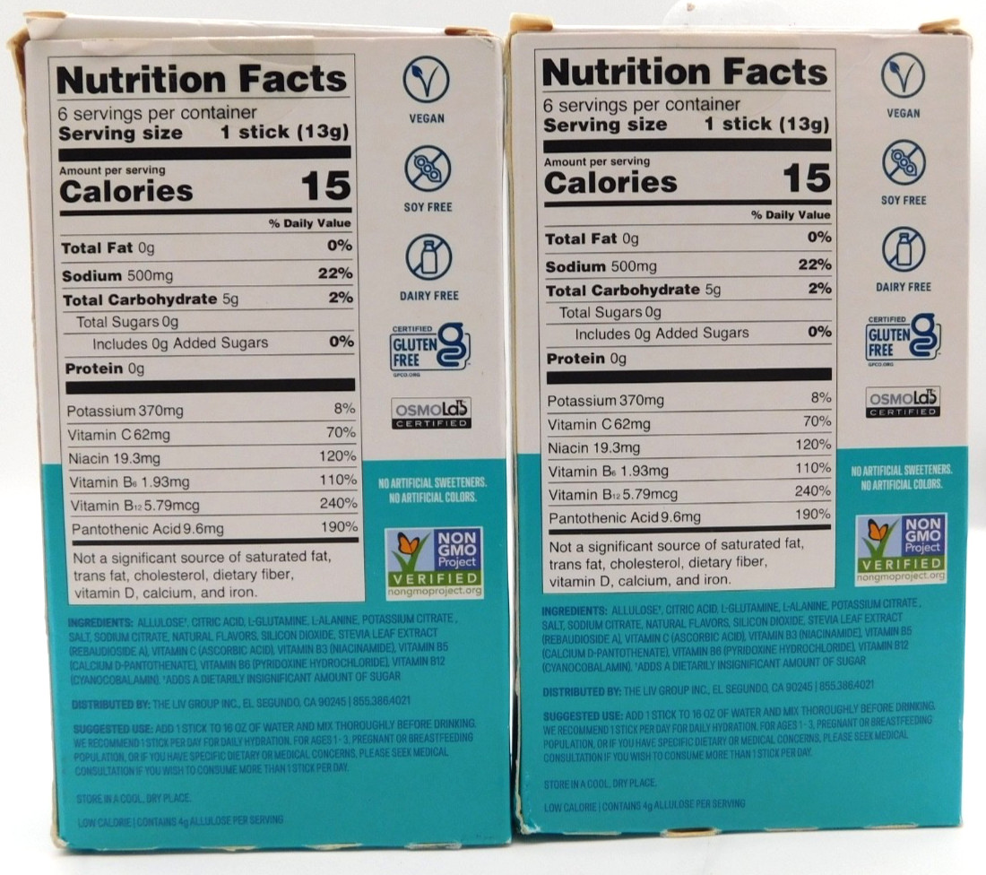 2- Liquid I.V. Mango PineApple Sugar Free, 12 On The Go Sticks Total, 9/27
