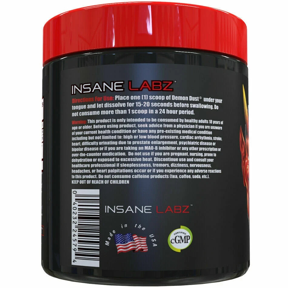 Insane Labz Demon Dust Mind Altering Intense Pre-Workout 50 Serving Deminted New