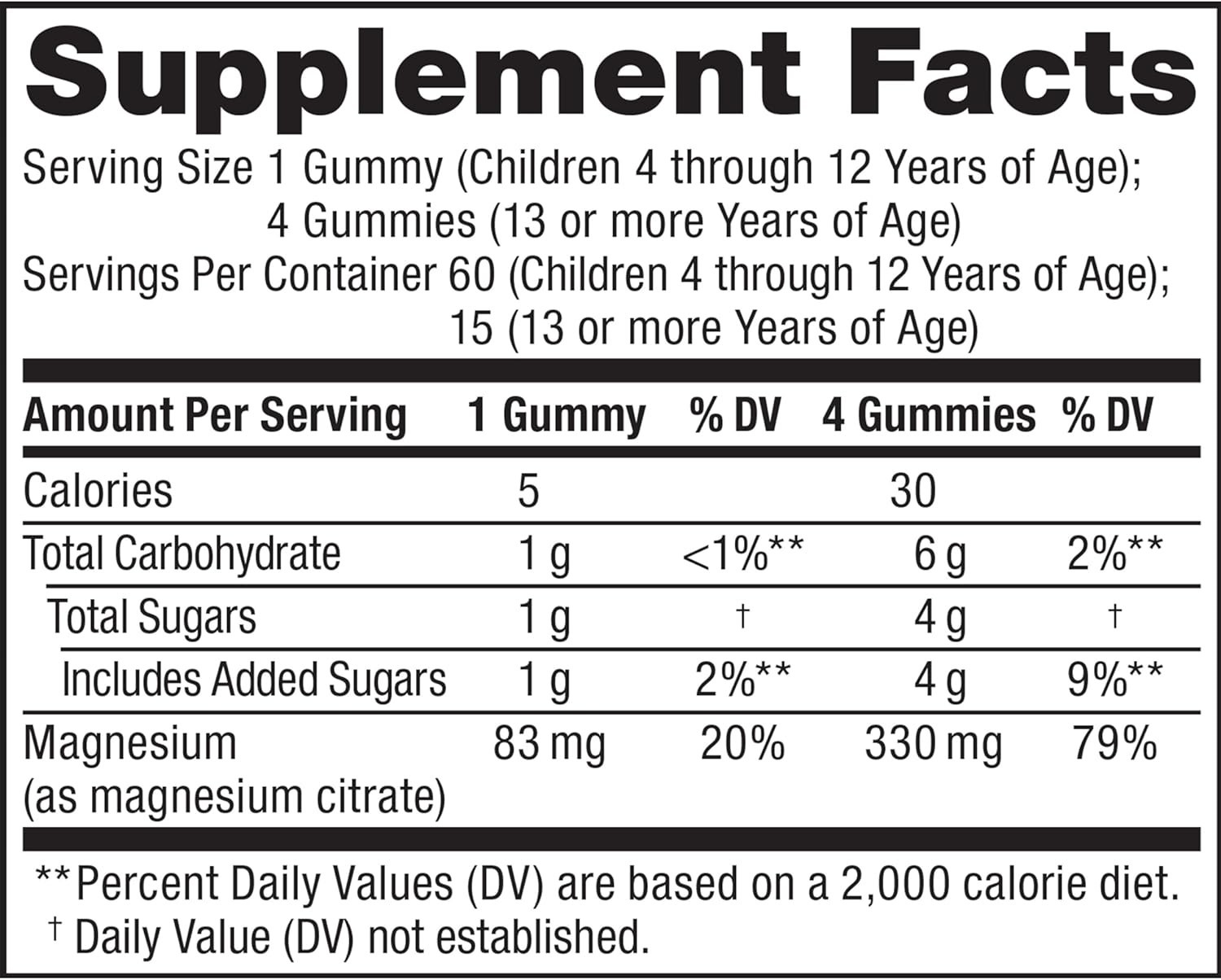 Natural Vitality Calm Kids Magnesium Supplement Gummies, Sweet Citrus, 60 Count