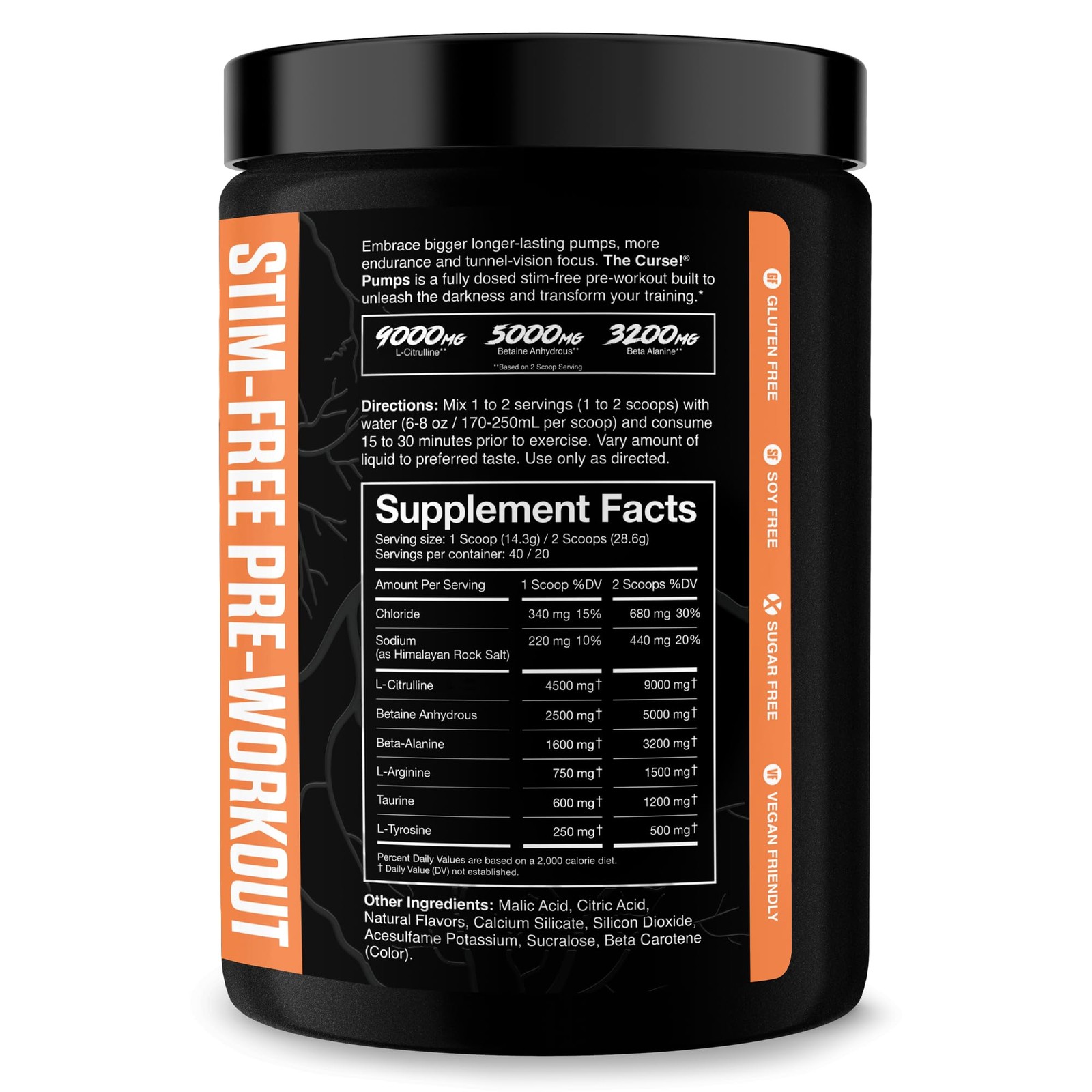 JNX Sports The Curse! Pump – Stim-Free Pre-Workout | Peach Mango 40 Serves