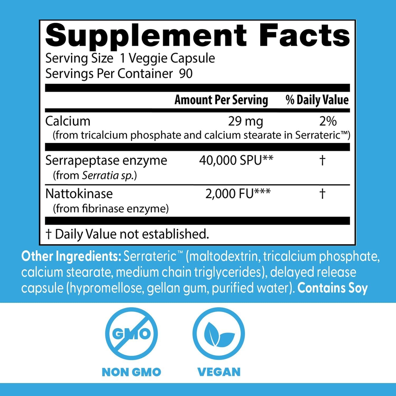 Healthy Circulatory & Immune System Support Natto-Serra (90 Caps)