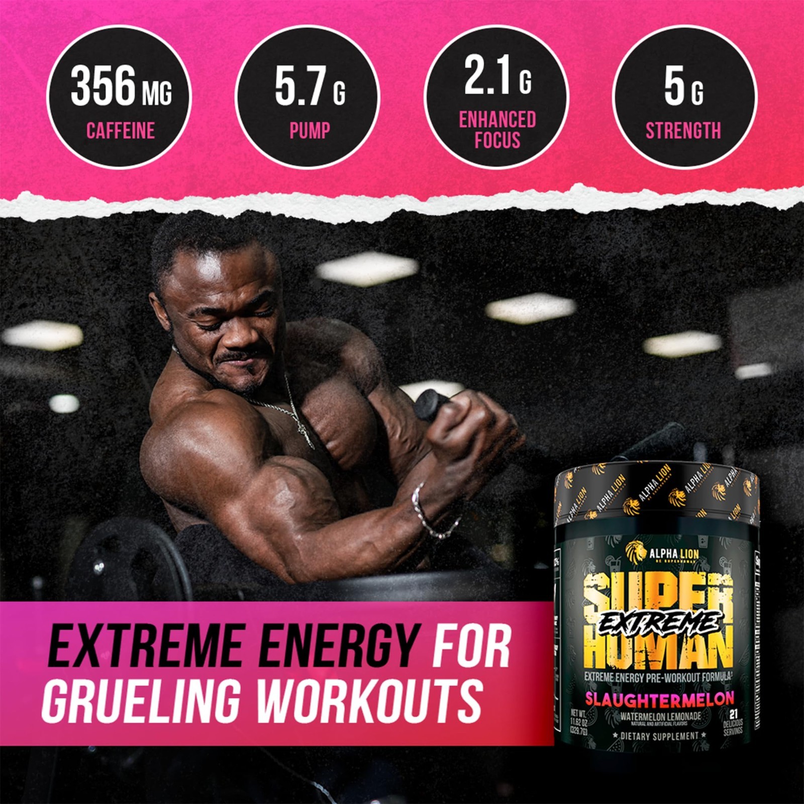 Extreme High Stim Pre Workout Powder – Beta Alanine, L-Taurine, 356mg Caffeine,