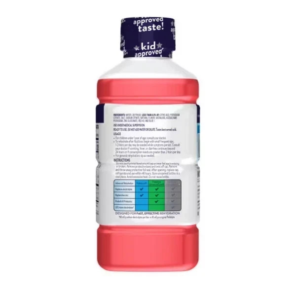 Pedialyte Electrolyte Solution Hydration Drink Strawberry 33.8 fl oz: Kosher