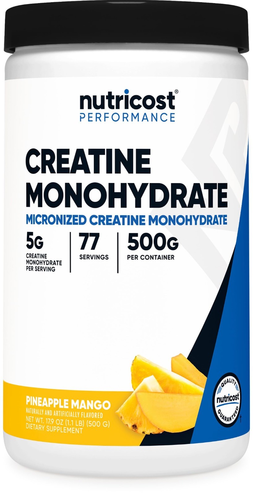 Creatine Monohydrate Powder – Pineapple Mango Flavor, 500g | Vegan, Gluten-Free,