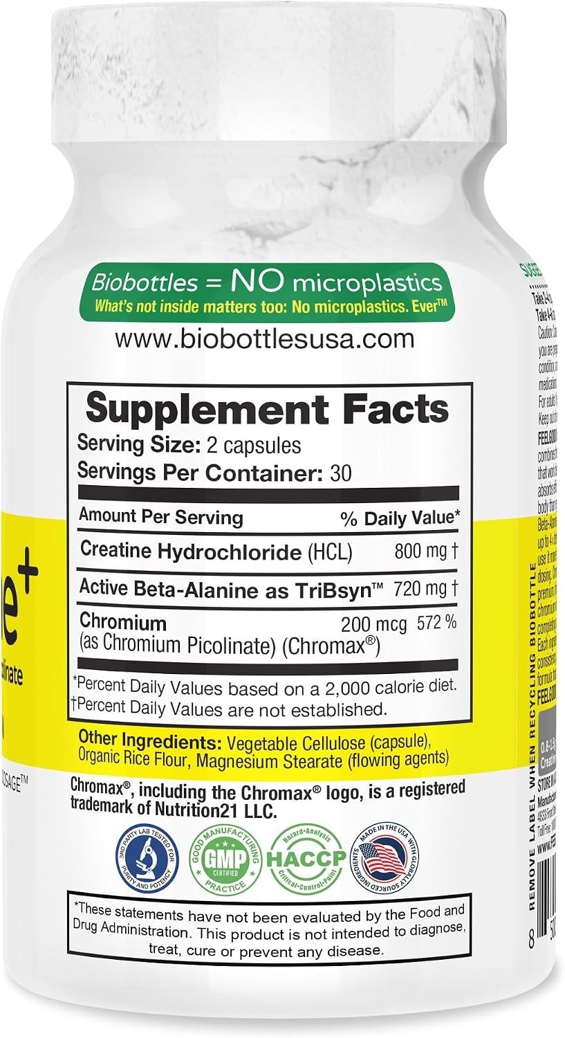 Creatine +, High Absorption Capsules, 60 Count, Non-GMO, Gluten Free, Soy Free