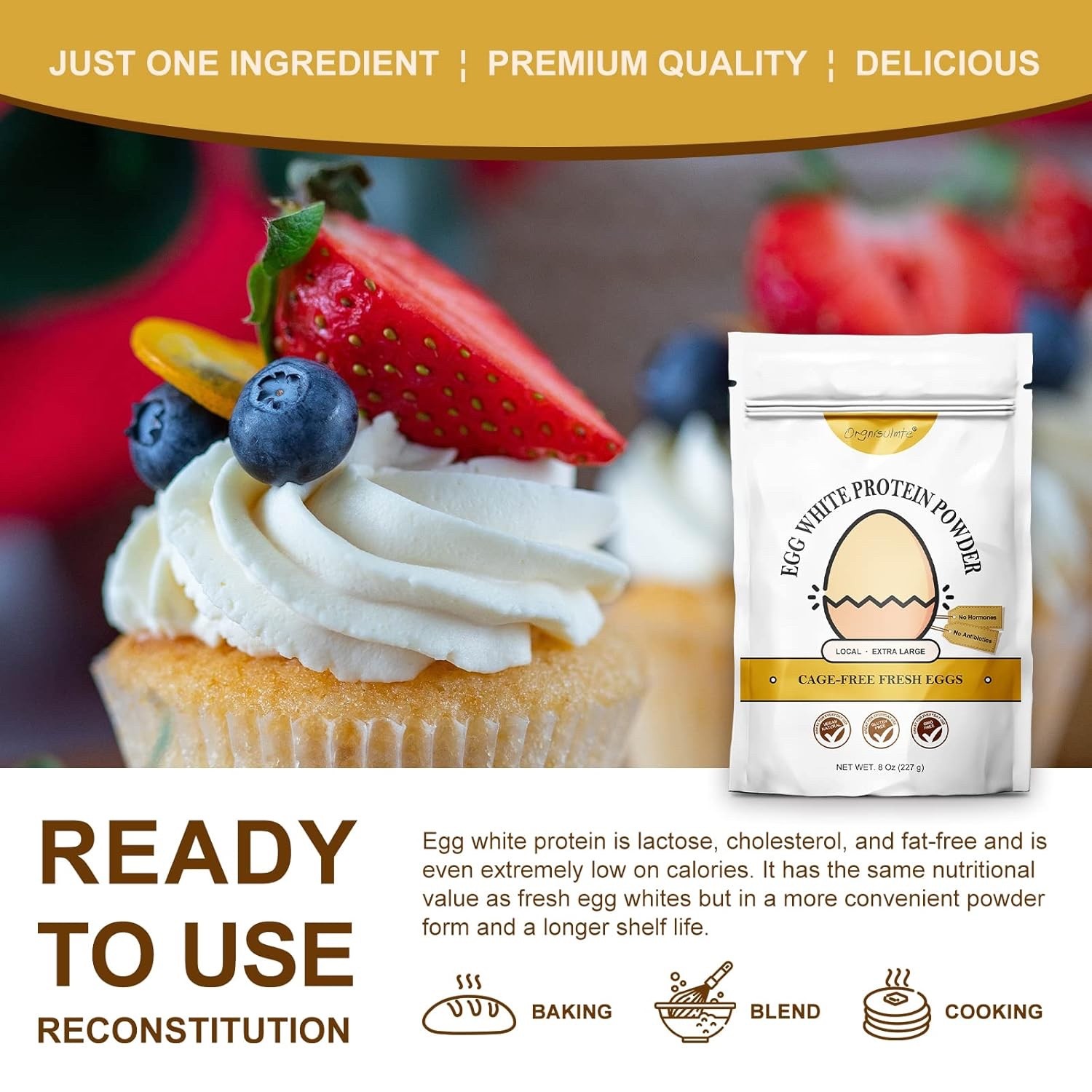 Egg White Protein Powder 8 Oz Cage Free Pasteurized Dried Egg Whites Gluten Free