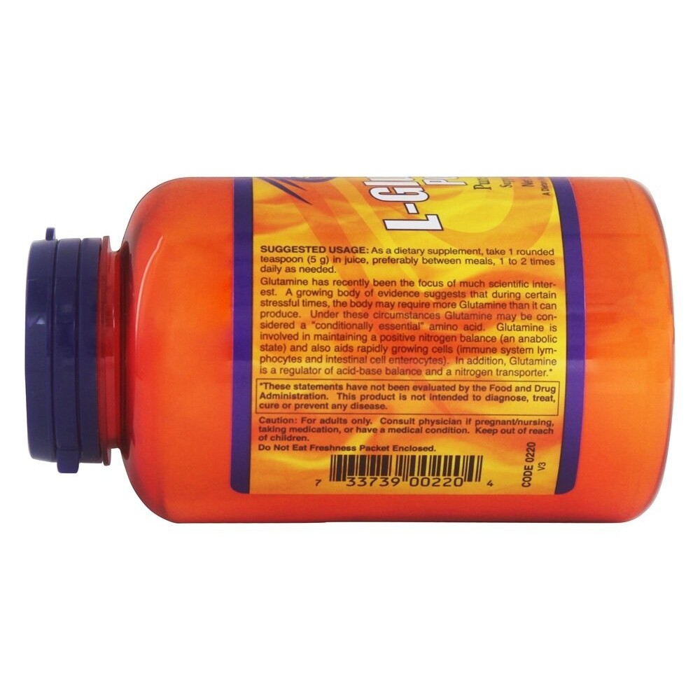 NOW Foods L-Glutamine Powder 100% Pure, Free Form (170 g) 750 mg. – 6 Ounces