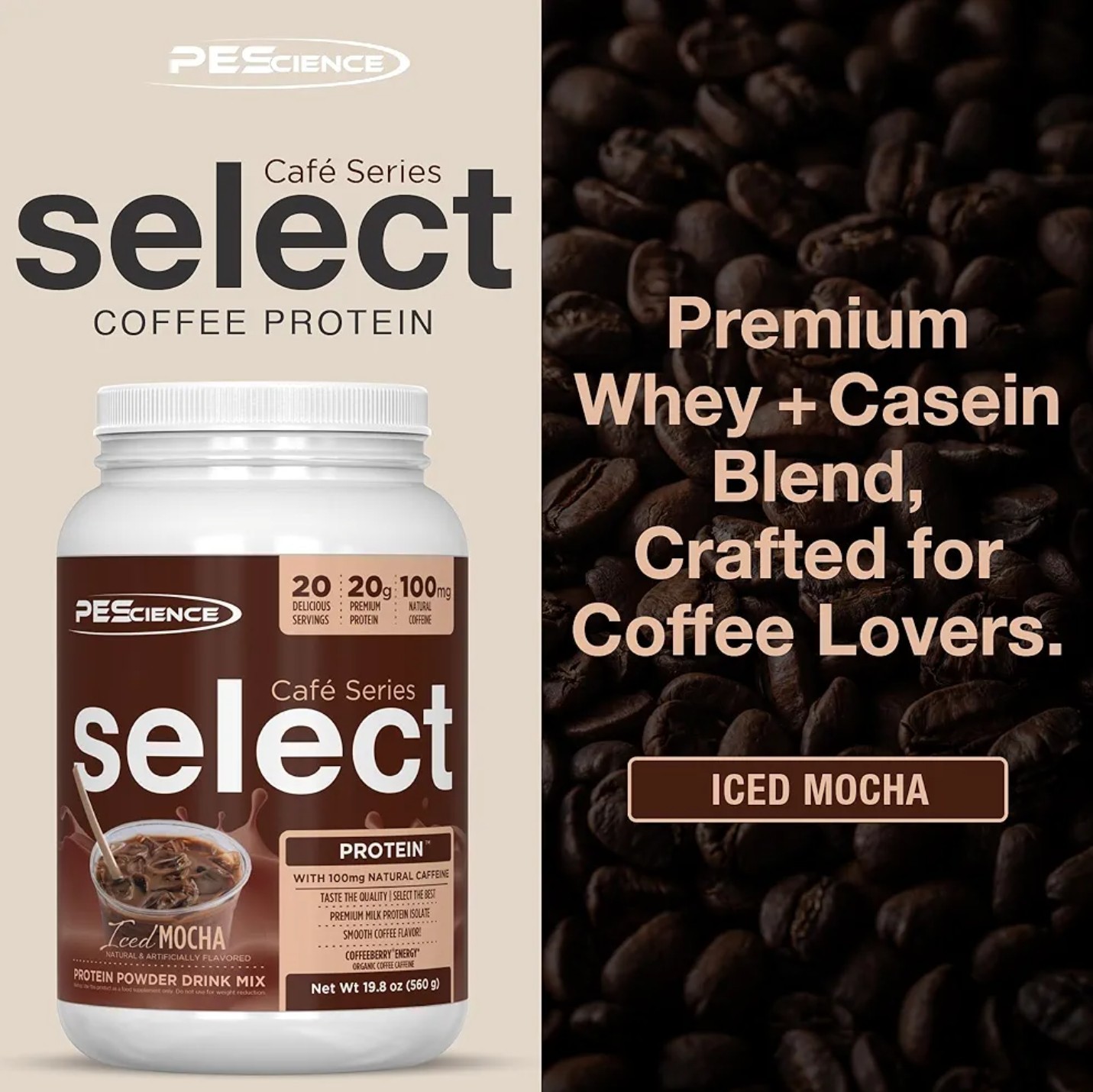 PESCIENCE SELECT PROTEIN Café Series 1.4 lb (20 Serv) Carmel Mach BEST BY 11/26