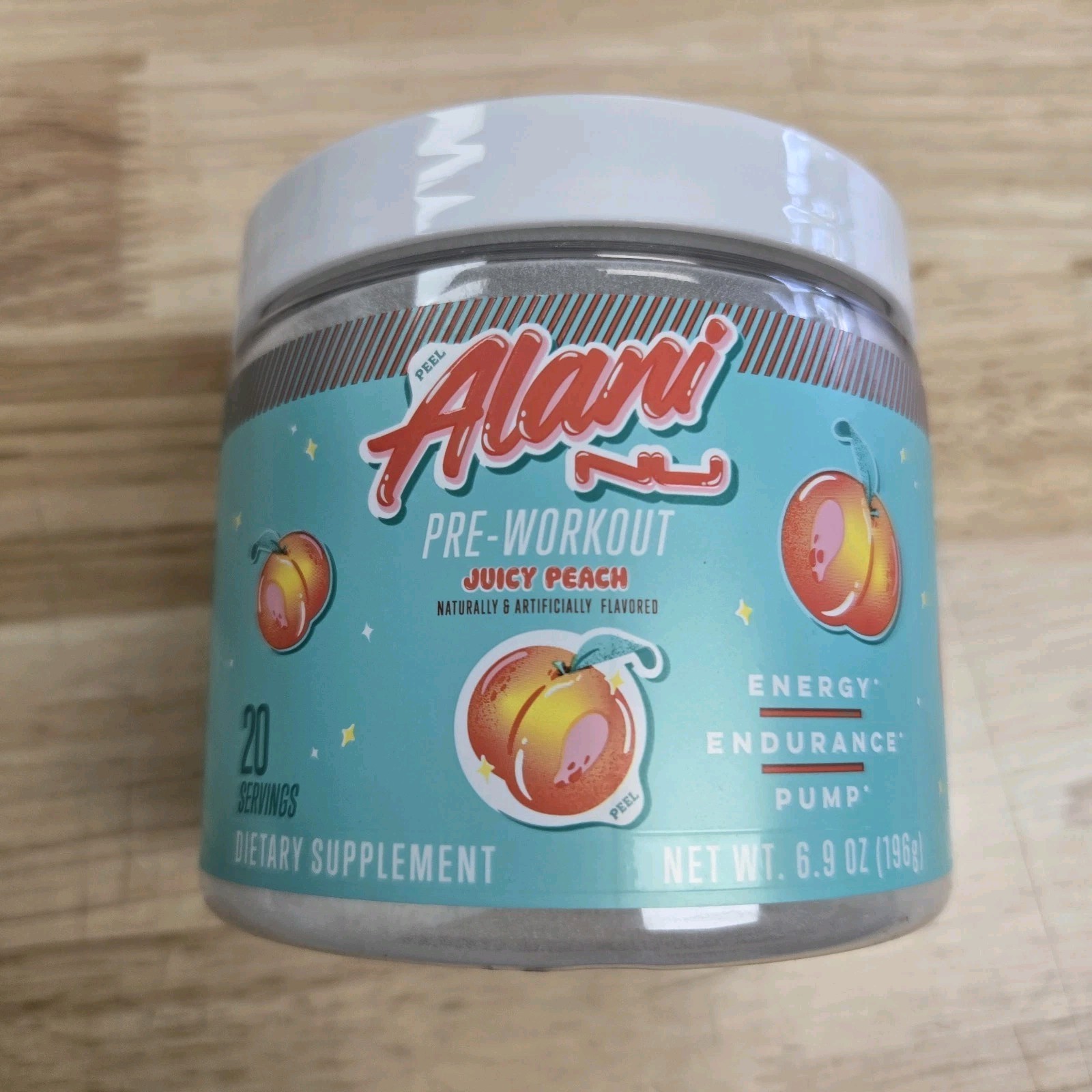 Alani Pre-Workout Energy Endurance Pump, Juicy Peach, 20 Serving, Exp 8/27-10/27