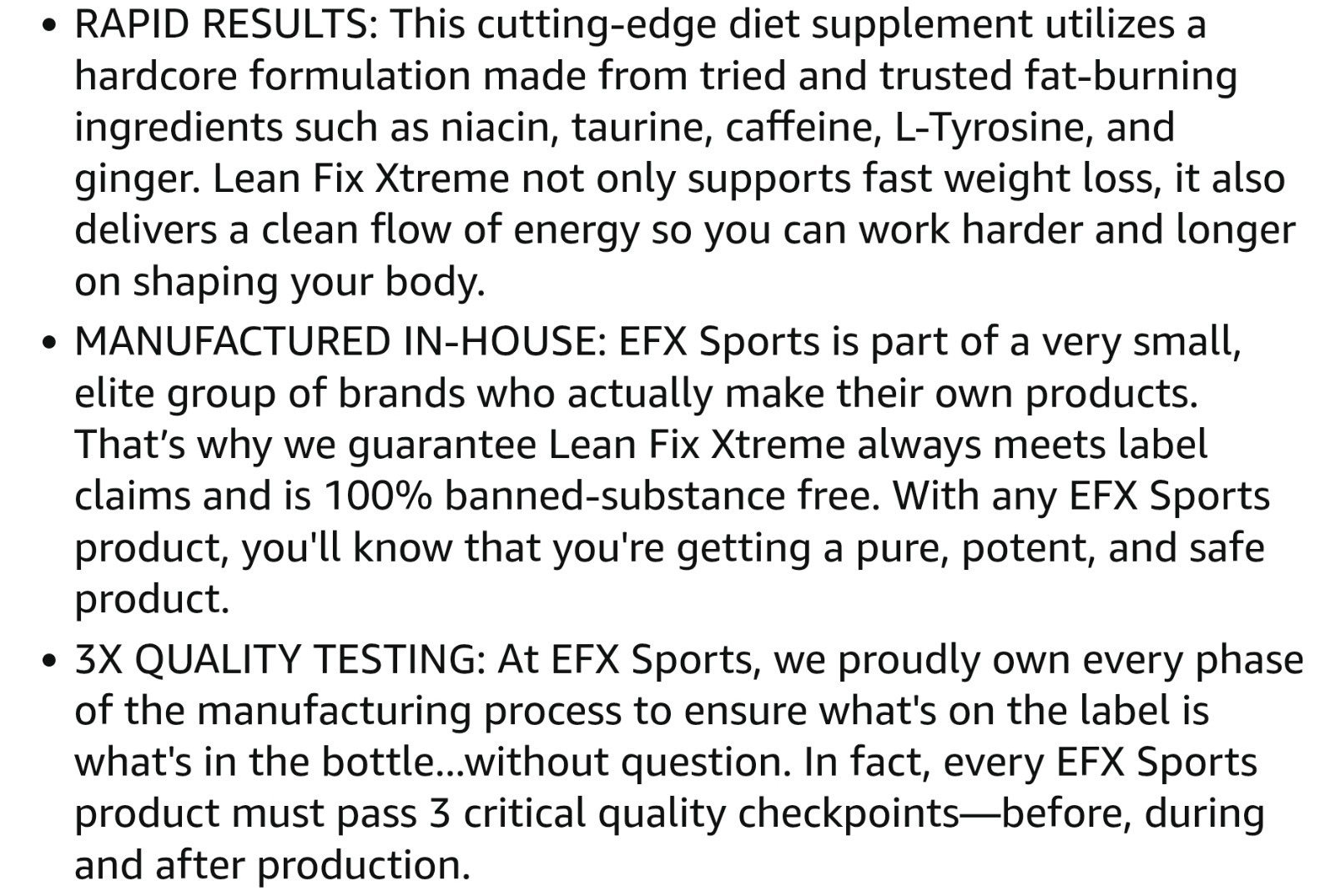 EFXSports LEAN FIX EXTREME Thermo Fat Burner 90 Caps (30 Servings) BEST BY 12/26
