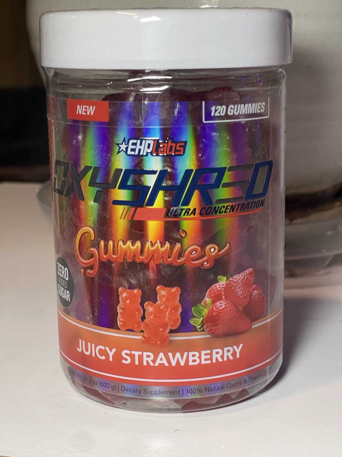 EHP Labs OxyShred Gummies Juicy Strawberry Thermogenic Gummies 120 Count