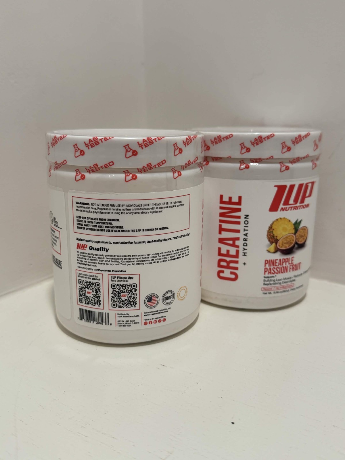 1UP Creatine Hydration Pineapple Passion Fruit 10.05 oz 30 Servings Lot of 2