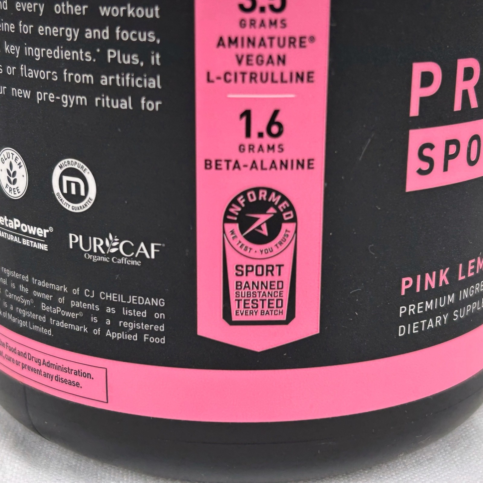 Kaged Pre Workout Sport Pink Lemonade 20 servings/ 9.31oz(264 g).